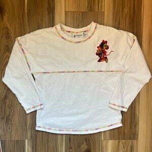 Disneyland Resort Spirit Jersey Rainbow Knit Mickey White Kids L